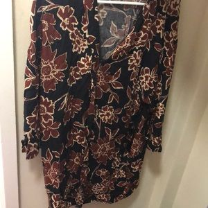 Black/dark brown Zara floral dress/tunic